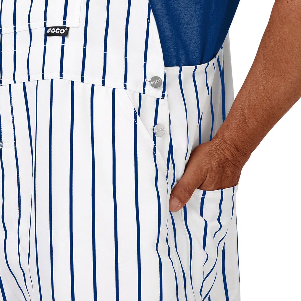  Chicago Cubs FOCO Pinstripe Bib Overalls - White